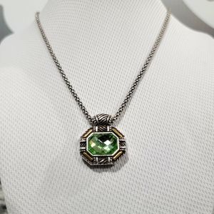 EXTREMELY RARE BRIGHTON DAGMAR GREEN QUARTZ CRYSTAL PENDENT NECKLACE NWOT
